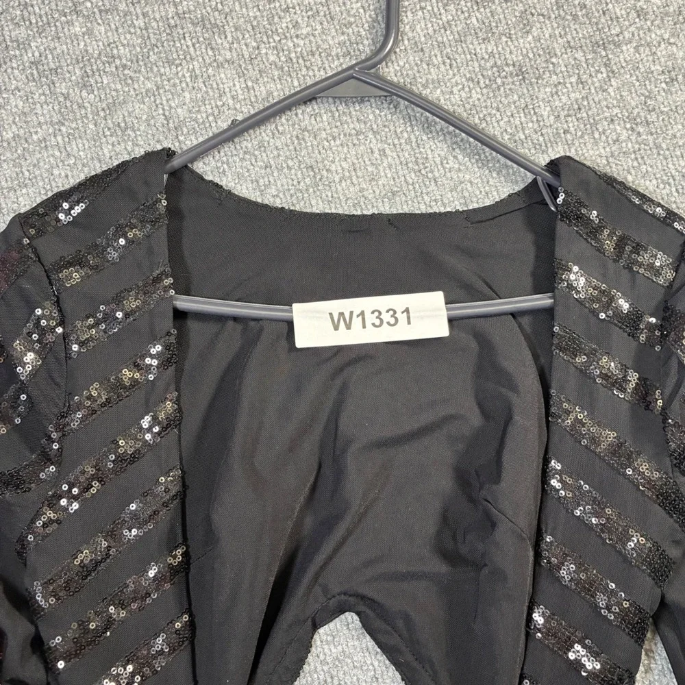 House of CB Sequin Mini Dress Womens XS Black Cutout Open Back Long Sleeve - Picture 15 of 15